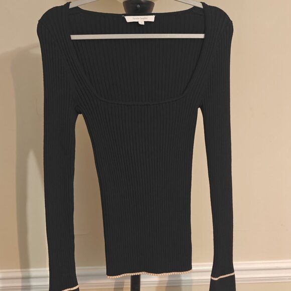 Favorite Daughter Long Sleeve Deep Square Neck Top - Picture 1 of 6
